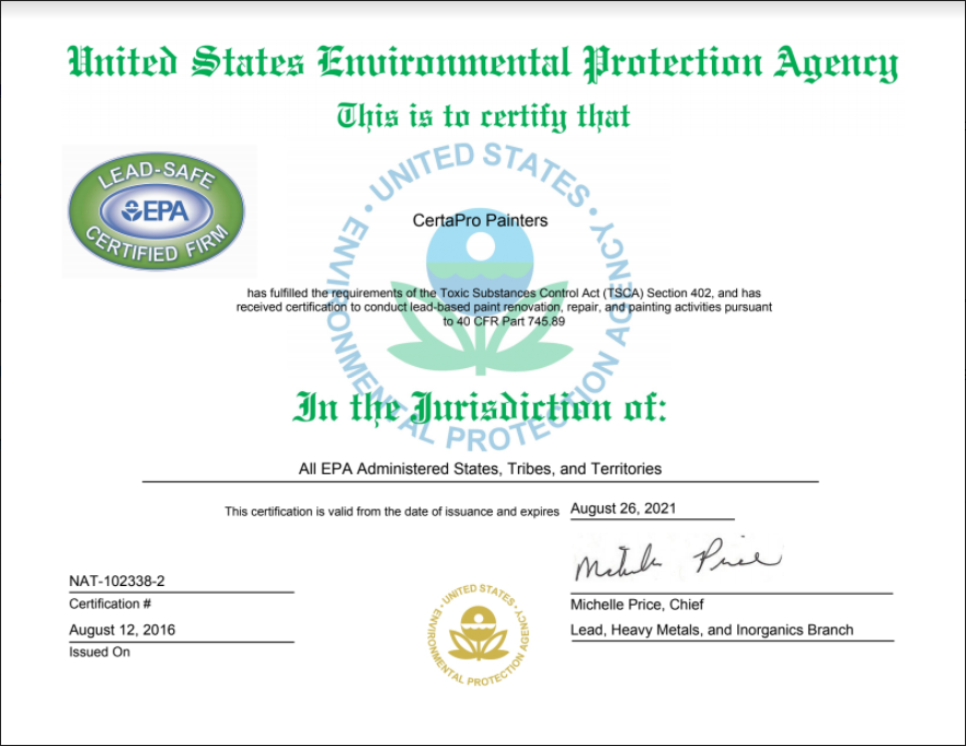 EPA Lead Certificate NAT-102338-2